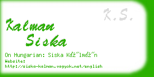 kalman siska business card